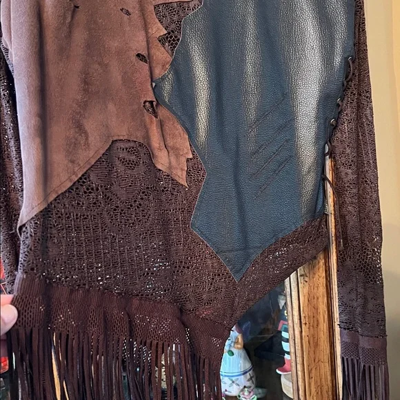 AlbertoMakaliBOHEMIANWesternEUC 2pieceFRINGE,SeudeLeatherLace.HeadTurningS:12/10 - Picture 10 of 16